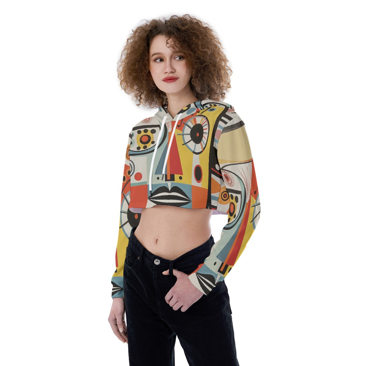 All-Over Print Women's Crop Top Hoodie