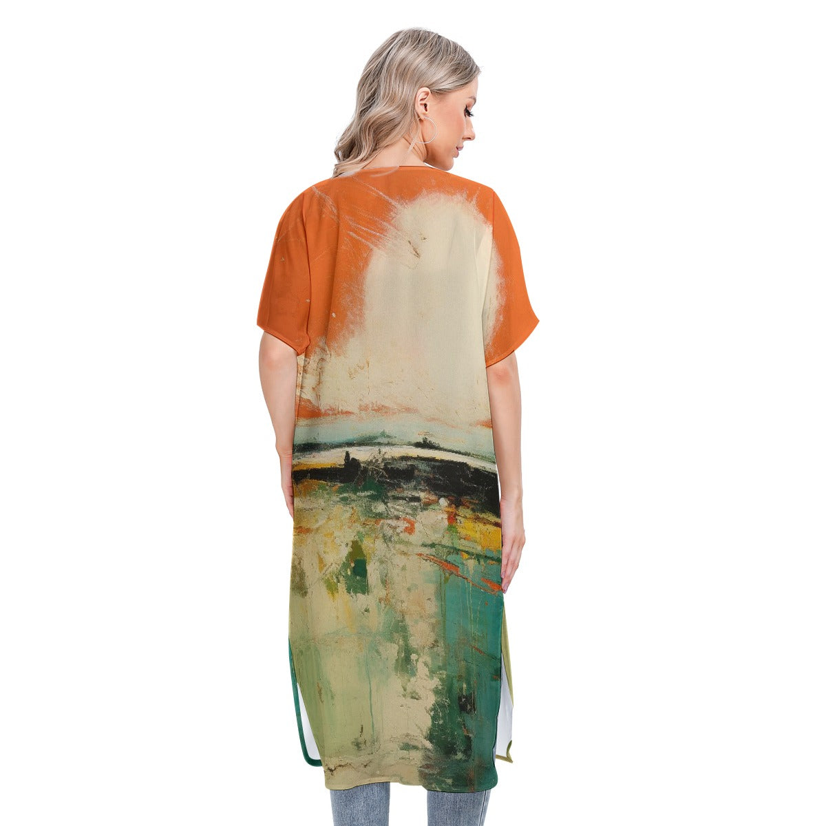 All-Over Print Women's Short Sleeve Cardigan