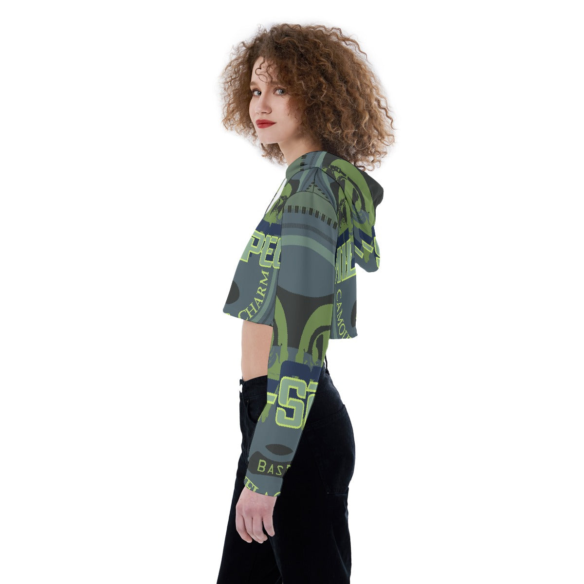 All-Over Print Women's Crop Top Hoodie
