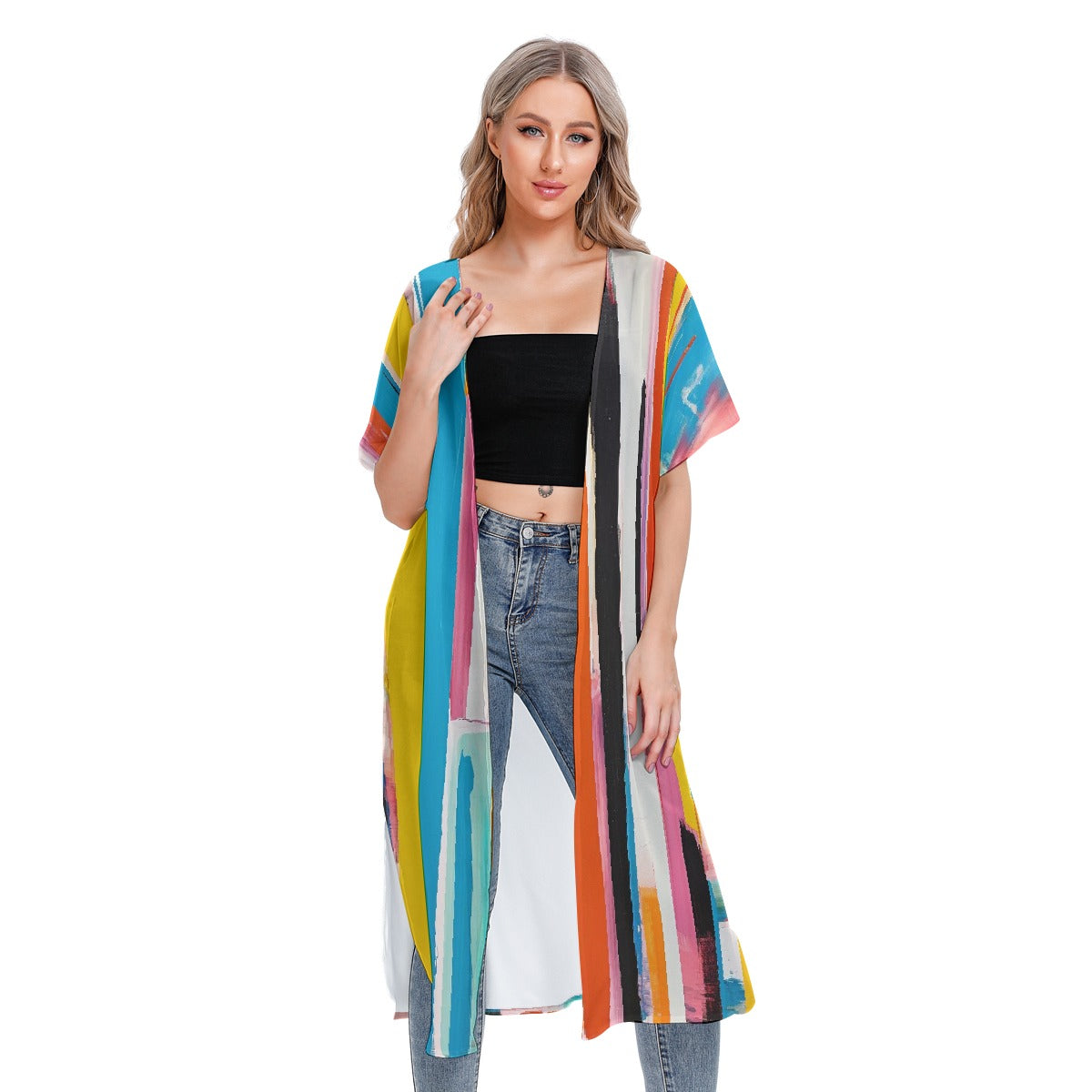 All-Over Print Women's Short Sleeve Cardigan