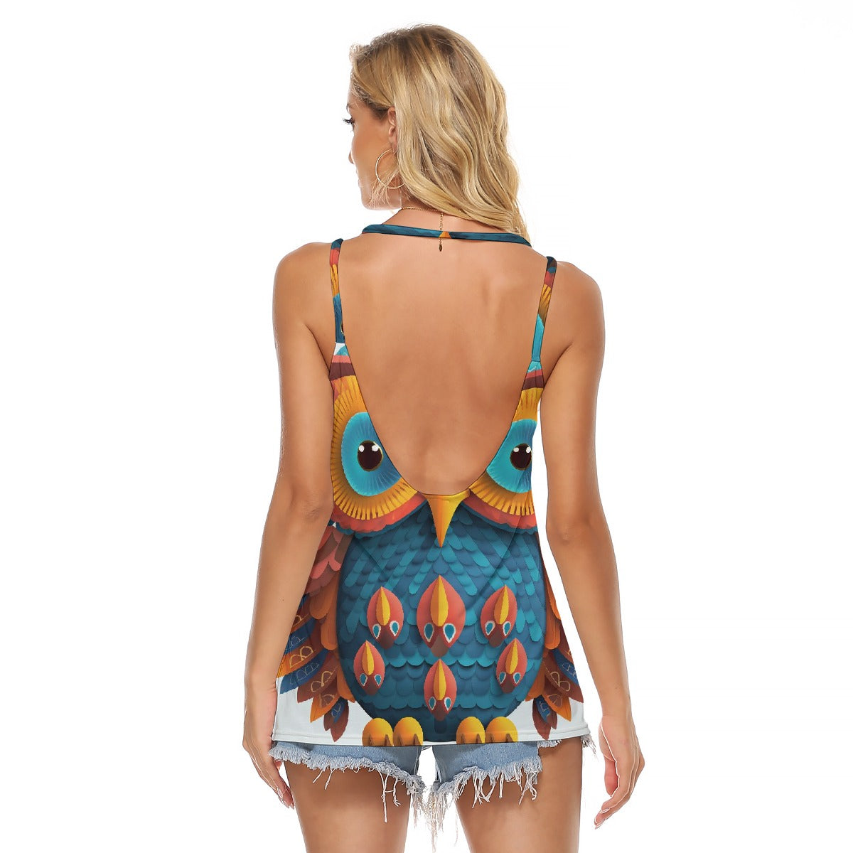 All-Over Print Women's Halter Top With Backless