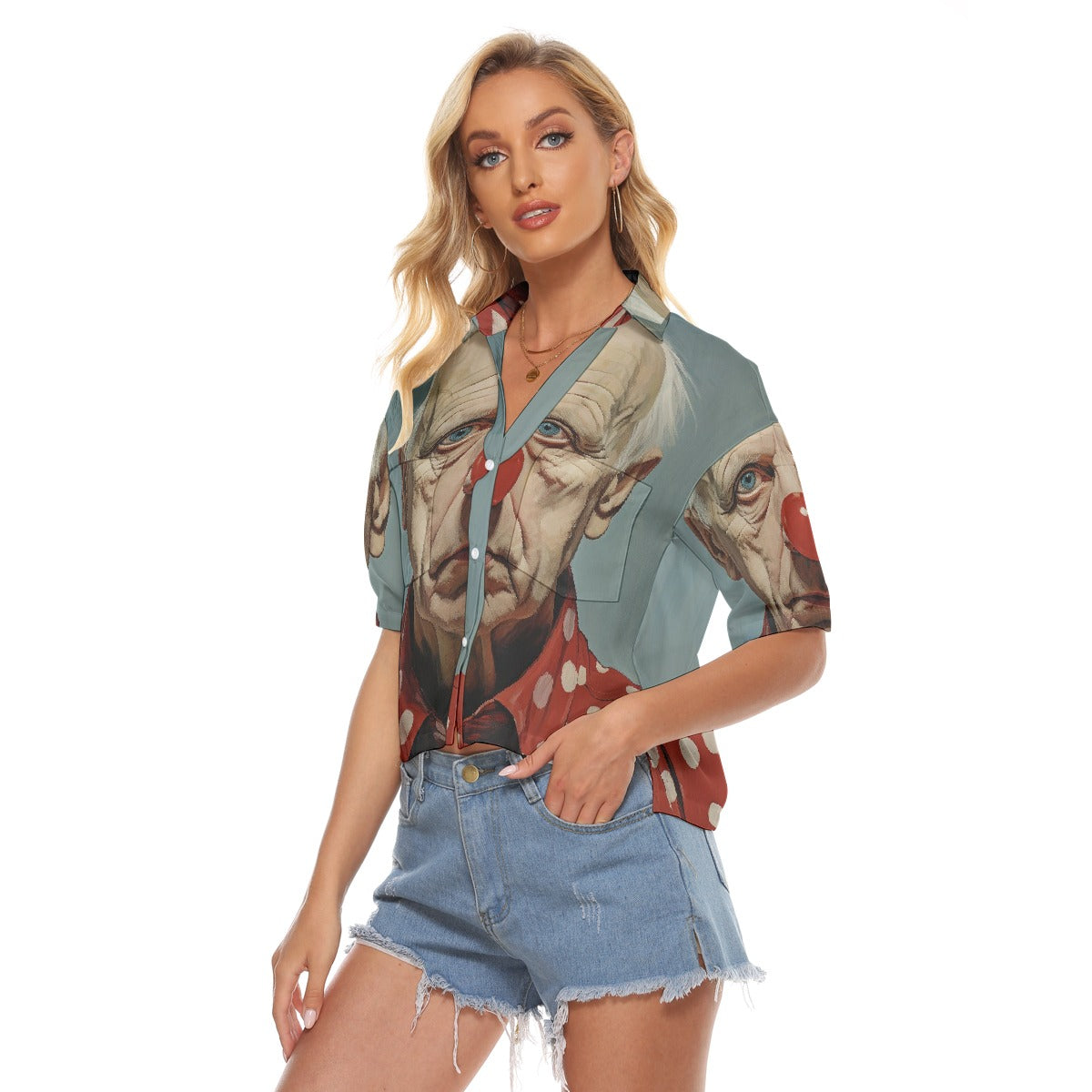 All-Over Print Women's V-neck Shirts