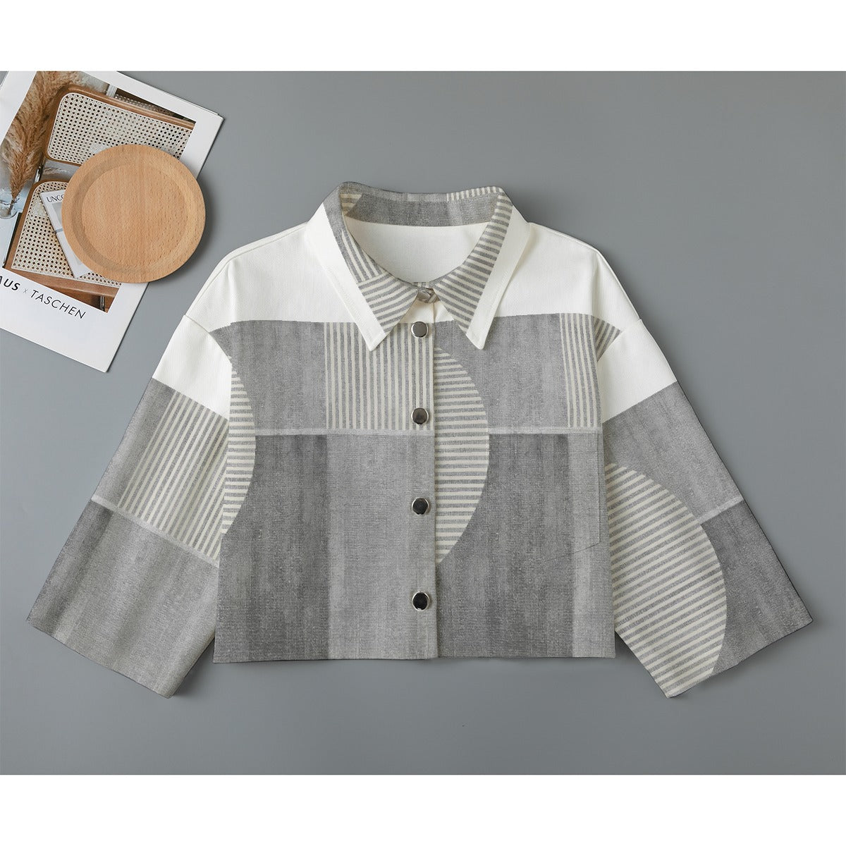 All-Over Print Women's Cropped Jacket | 245GSM Cotton