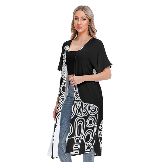 All-Over Print Women's Short Sleeve Cardigan