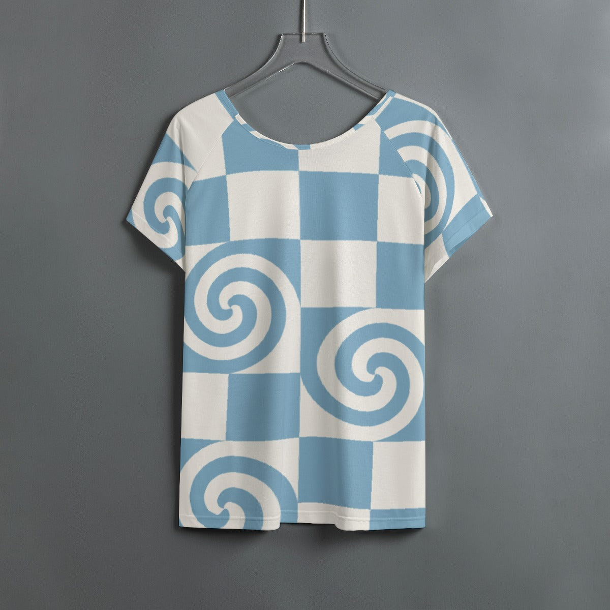 All-Over Print Women's Round Neck T-shirt With Raglan Sleeve