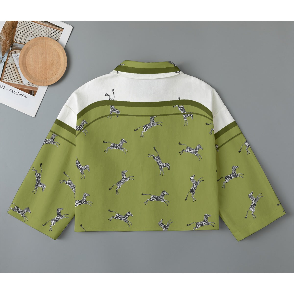 All-Over Print Women's Cropped Jacket | 245GSM Cotton