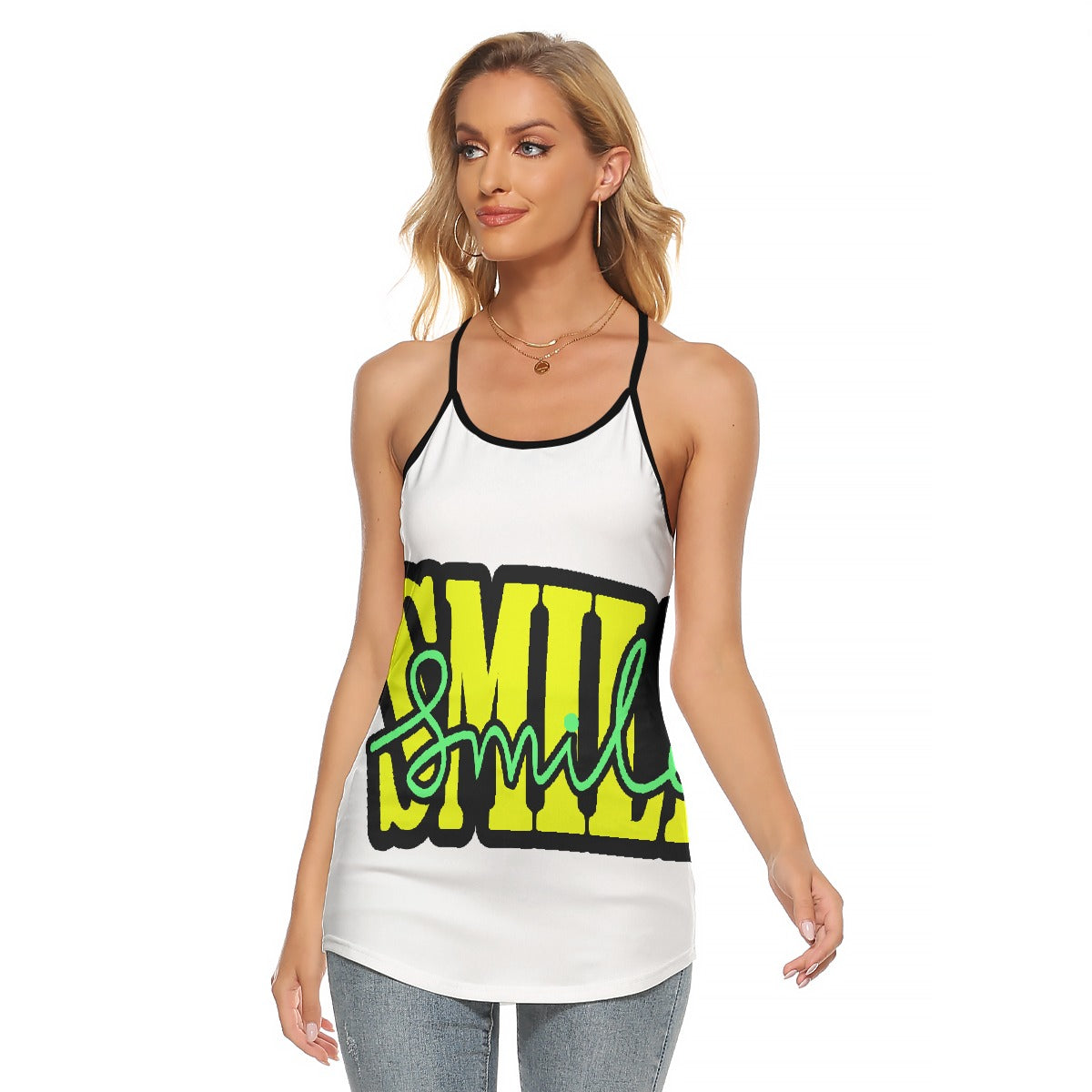 All-Over Print Women's Criss-Cross Open Back Tank Top