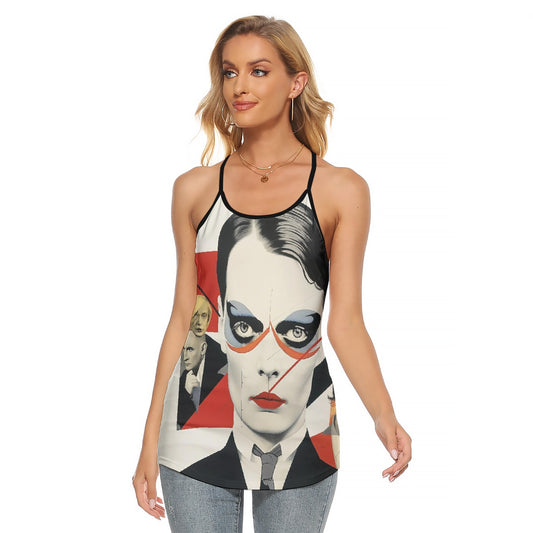 All-Over Print Women's Criss-Cross Open Back Tank Top