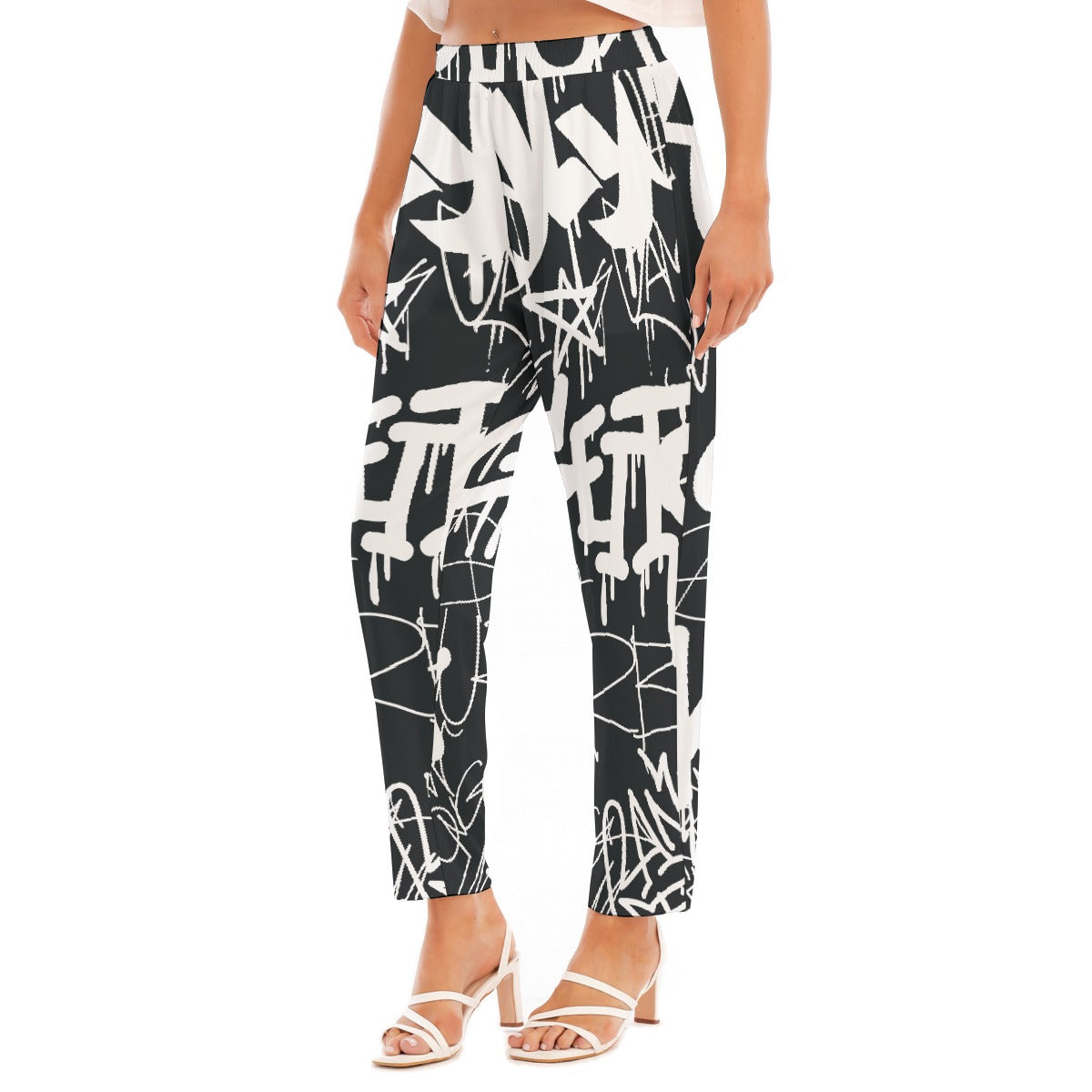 All-Over Print Women's Loose Straight-leg Pants