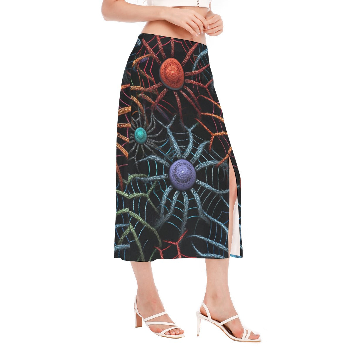 All-Over Print Women's High Slit Long Skirt