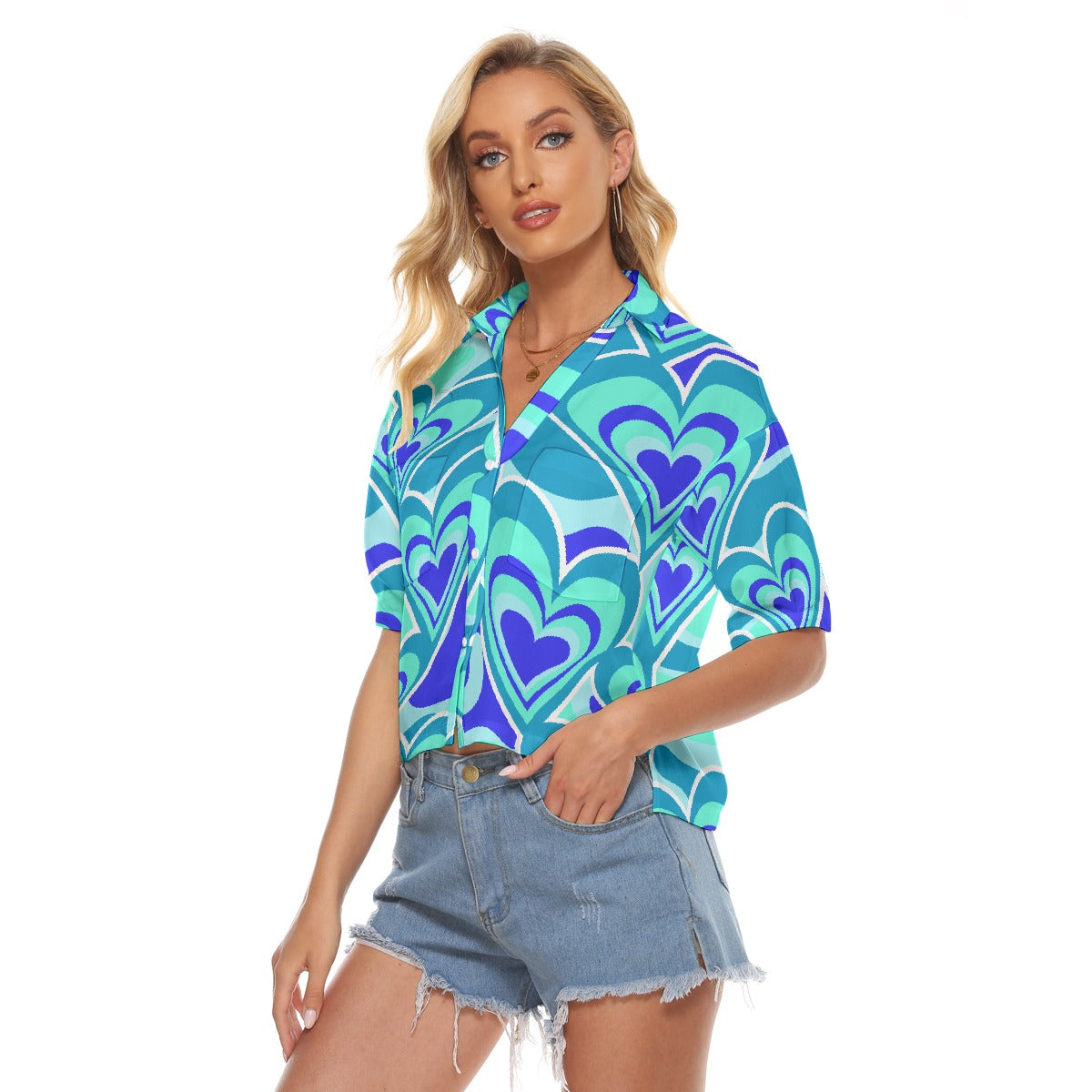 All-Over Print Women's V-neck Shirts
