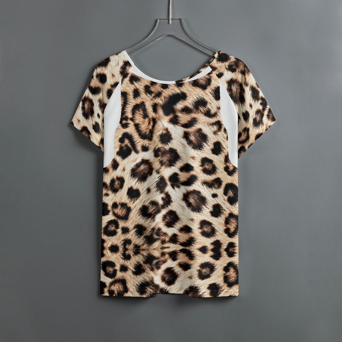 All-Over Print Women's Round Neck T-shirt With Raglan Sleeve