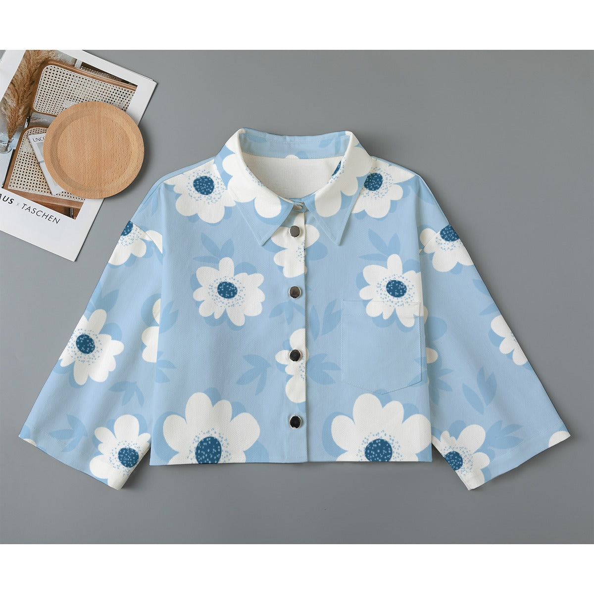 All-Over Print Women's Cropped Jacket | 245GSM Cotton