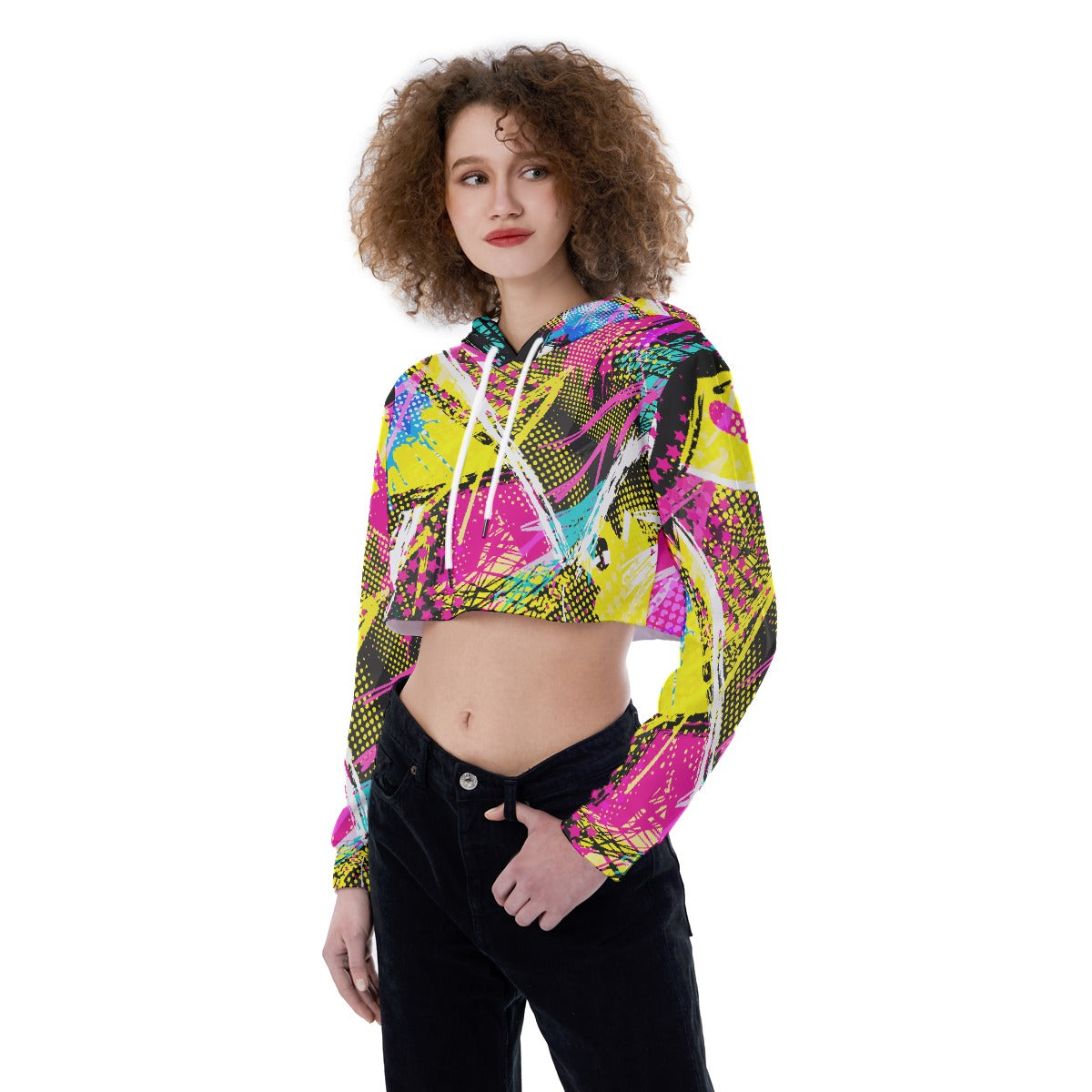 All-Over Print Women's Crop Top Hoodie