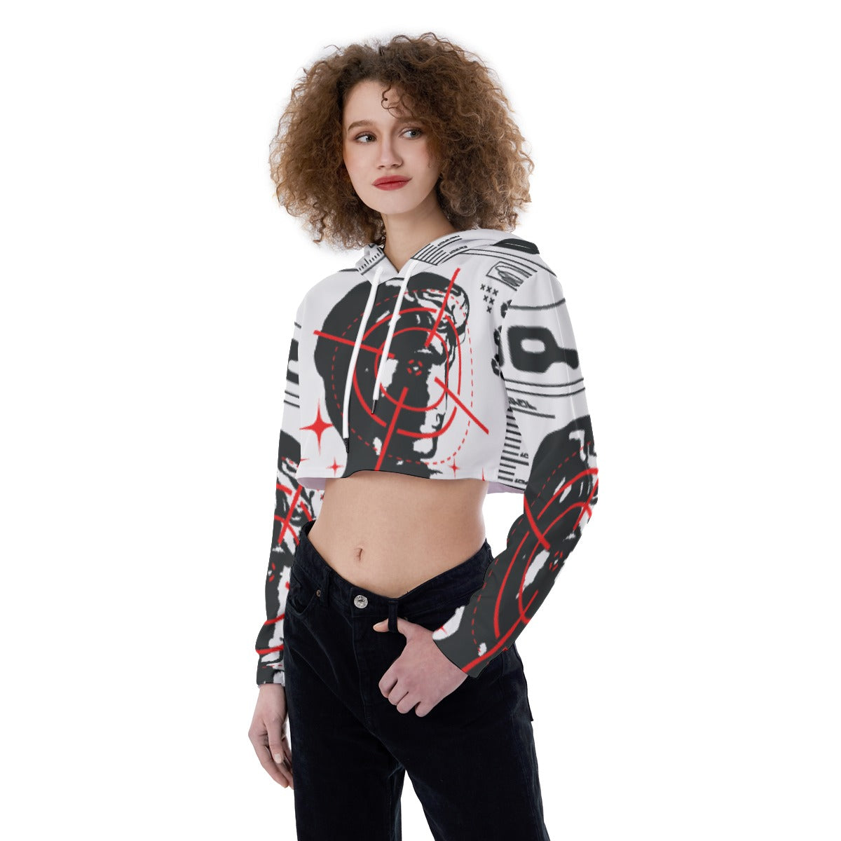 All-Over Print Women's Crop Top Hoodie