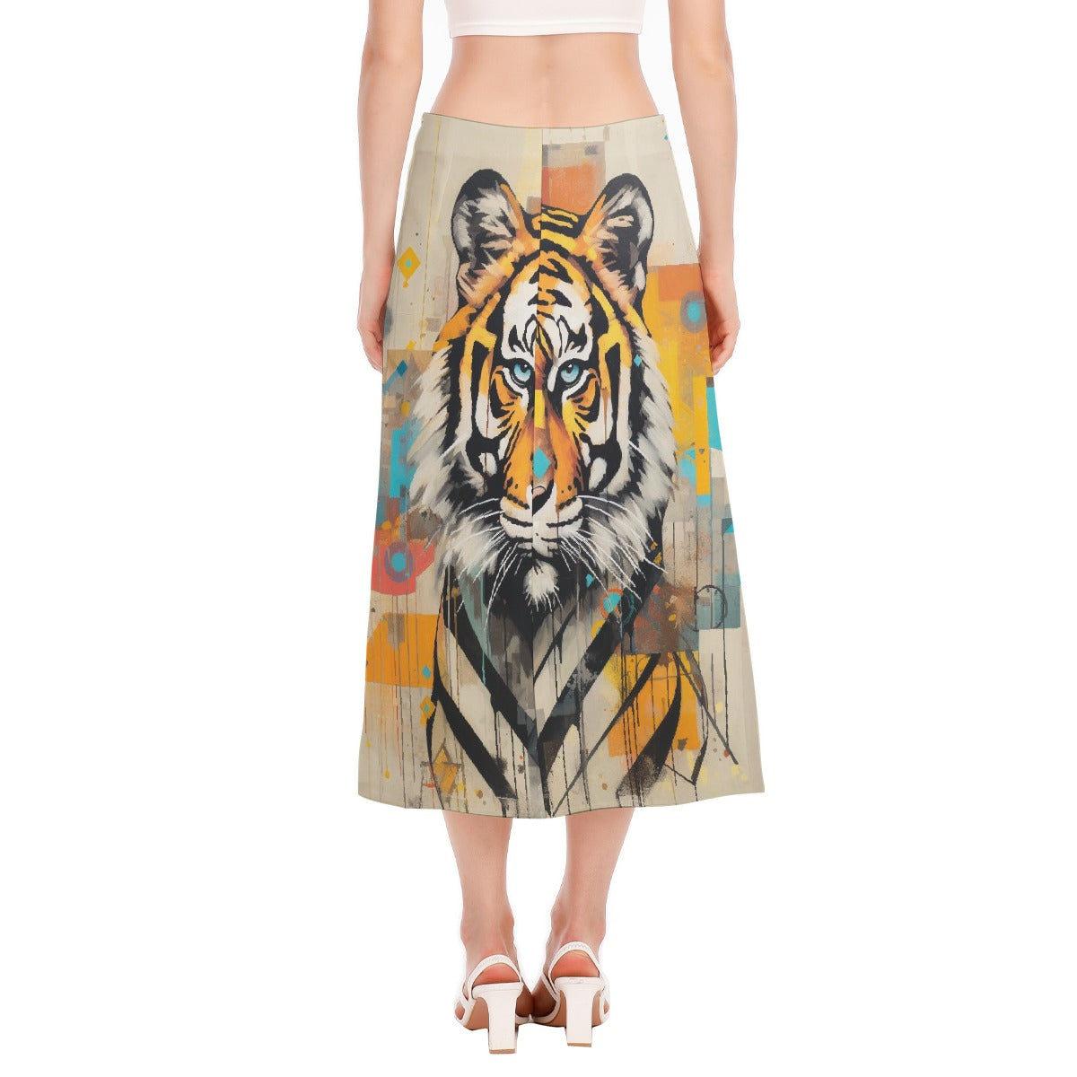 All-Over Print Women's High Slit Long Skirt