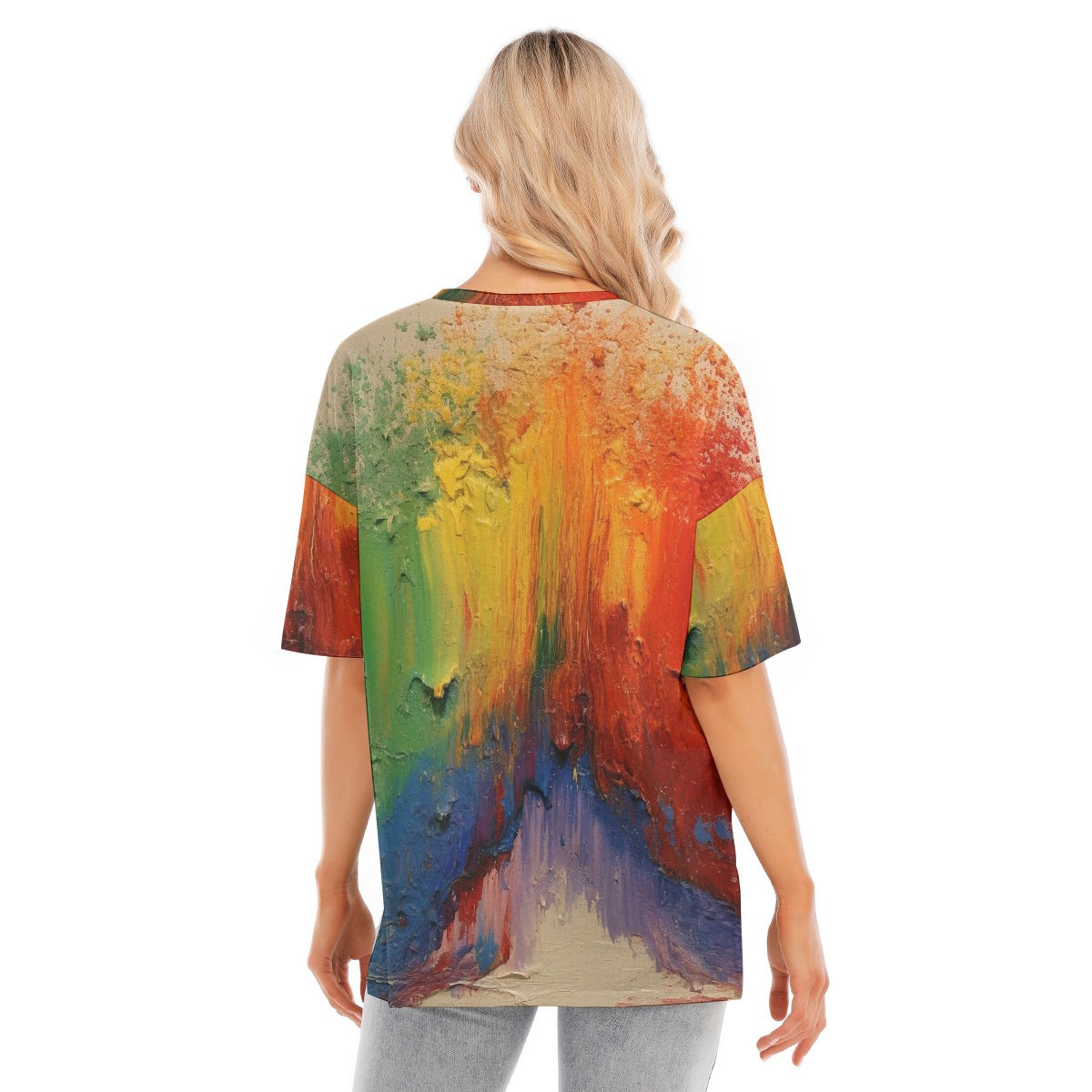 All-Over Print Women's Short Sleeves T-shirt With Hem Split