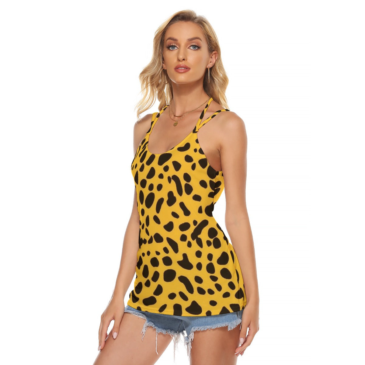 All-Over Print Women's Halter Top With Backless