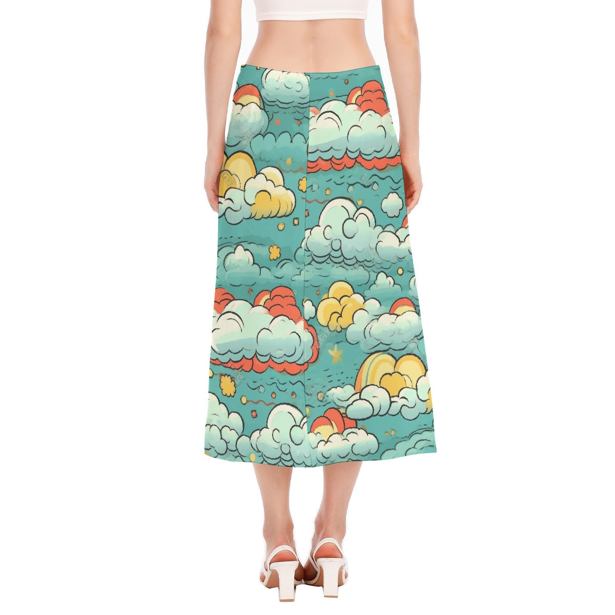 All-Over Print Women's High Slit Long Skirt