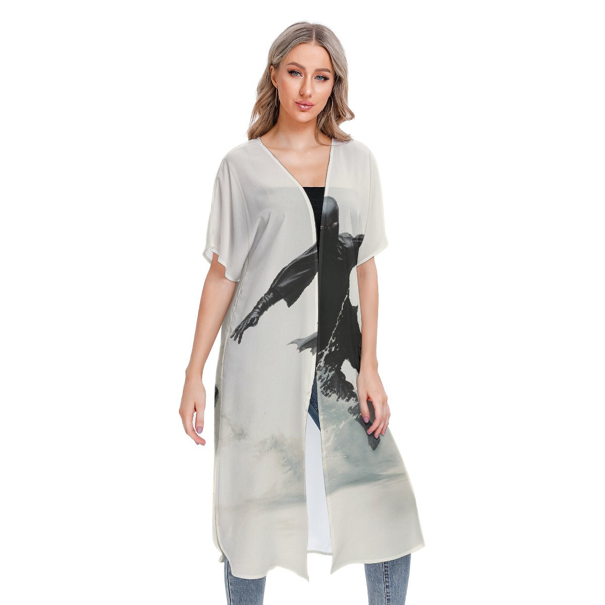 All-Over Print Women's Short Sleeve Cardigan