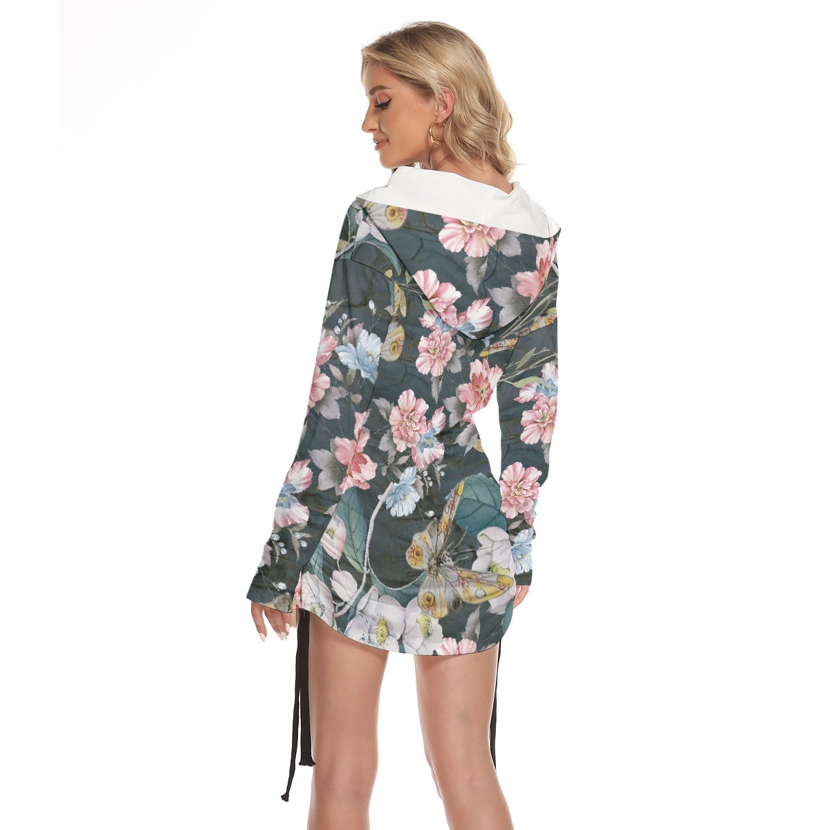 All-Over Print Women's One-shoulder Dress With Waist Shirring