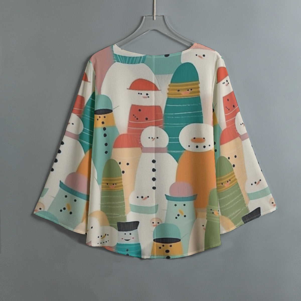 All-Over Print Women's V-neck T-shirt With Irregular Hem