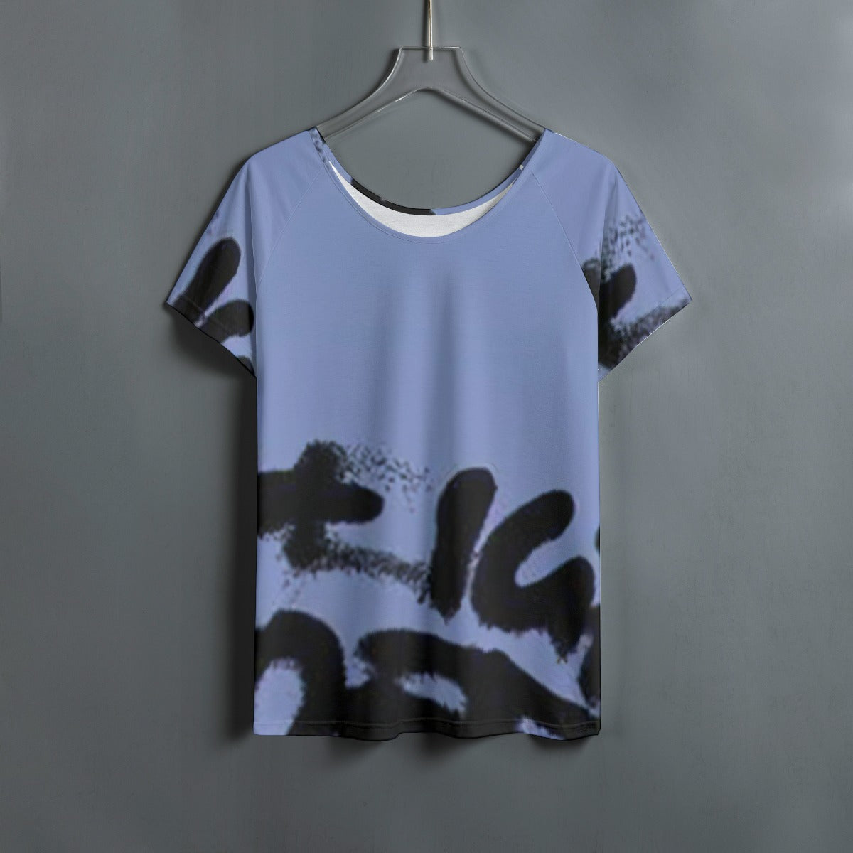 All-Over Print Women's Round Neck T-shirt With Raglan Sleeve