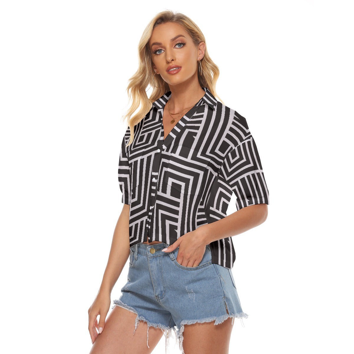 All-Over Print Women's V-neck Shirts