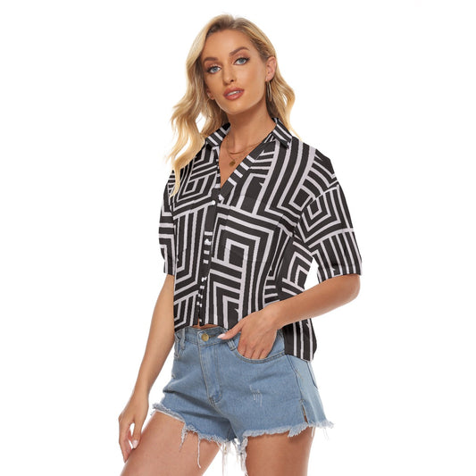 All-Over Print Women's V-neck Shirts