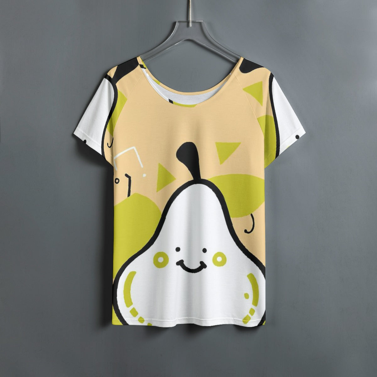 All-Over Print Women's Round Neck T-shirt With Raglan Sleeve