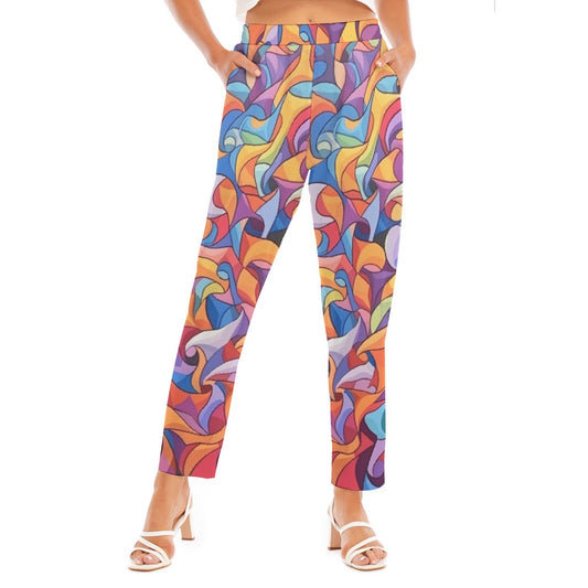 All-Over Print Women's Loose Straight-leg Pants