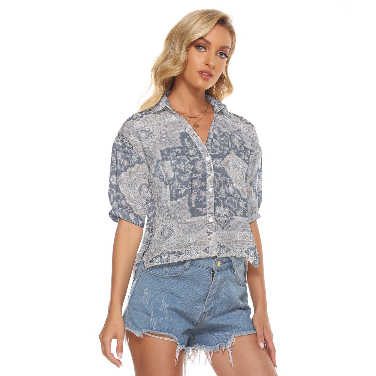 All-Over Print Women's V-neck Shirts
