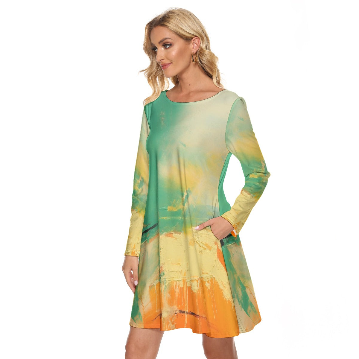 All-Over Print Women's Crew Neck Dress