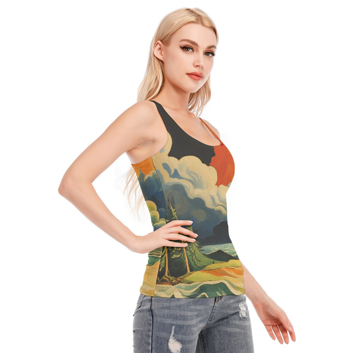 All-Over Print Women's Racer Vest | 190GSM Cotton