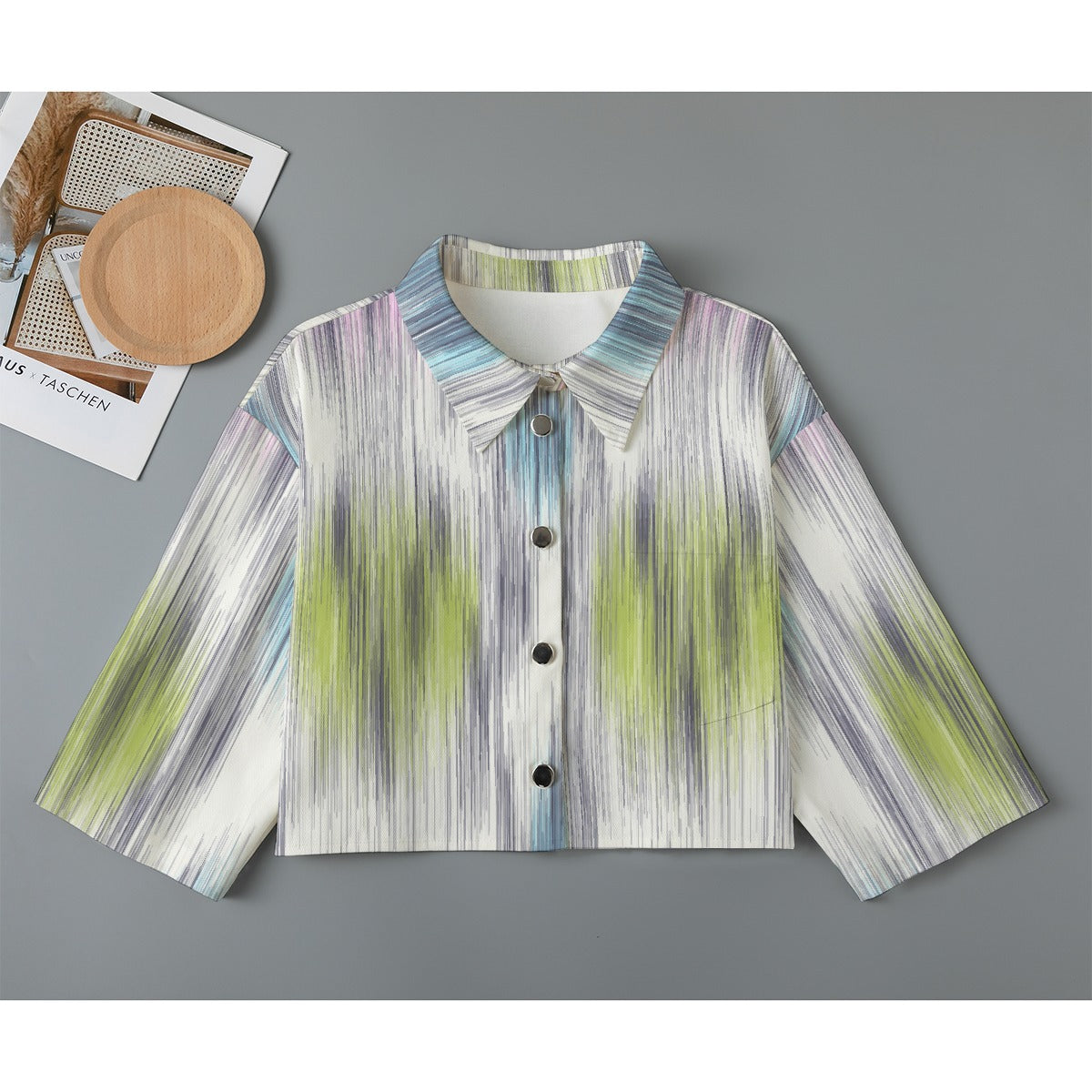 All-Over Print Women's Cropped Jacket | 245GSM Cotton