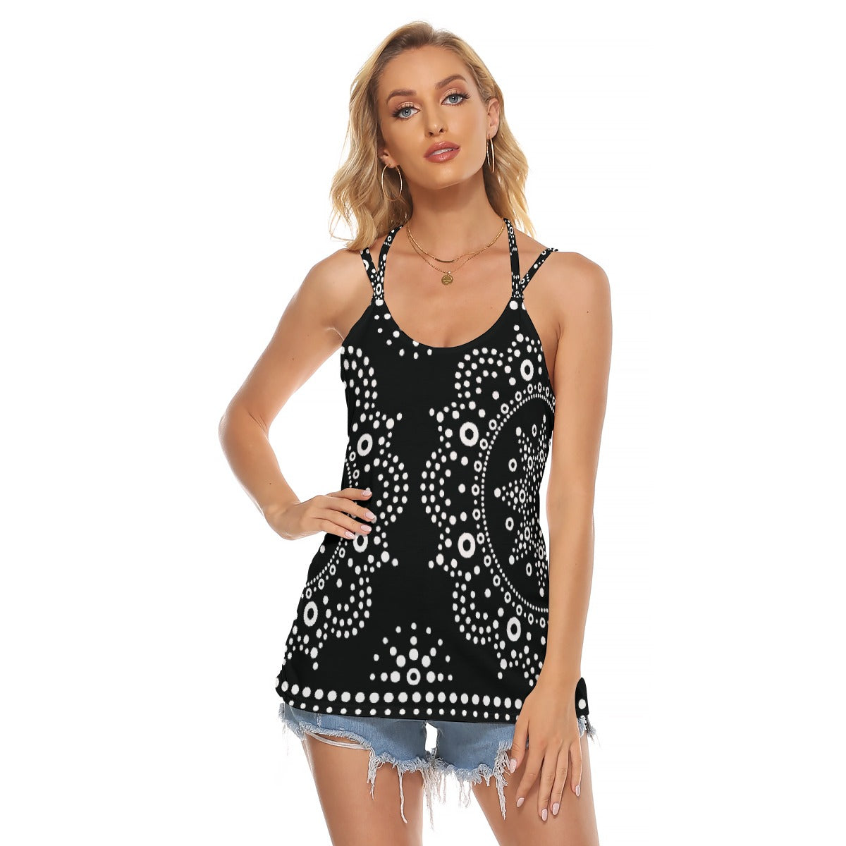 All-Over Print Women's Halter Top With Backless