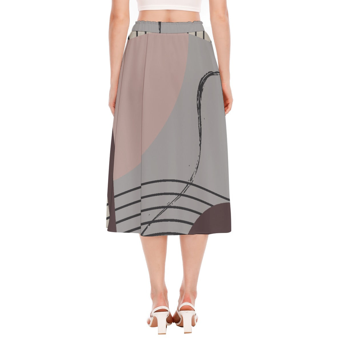 All-Over Print Women's Long Section Chiffon Skirt