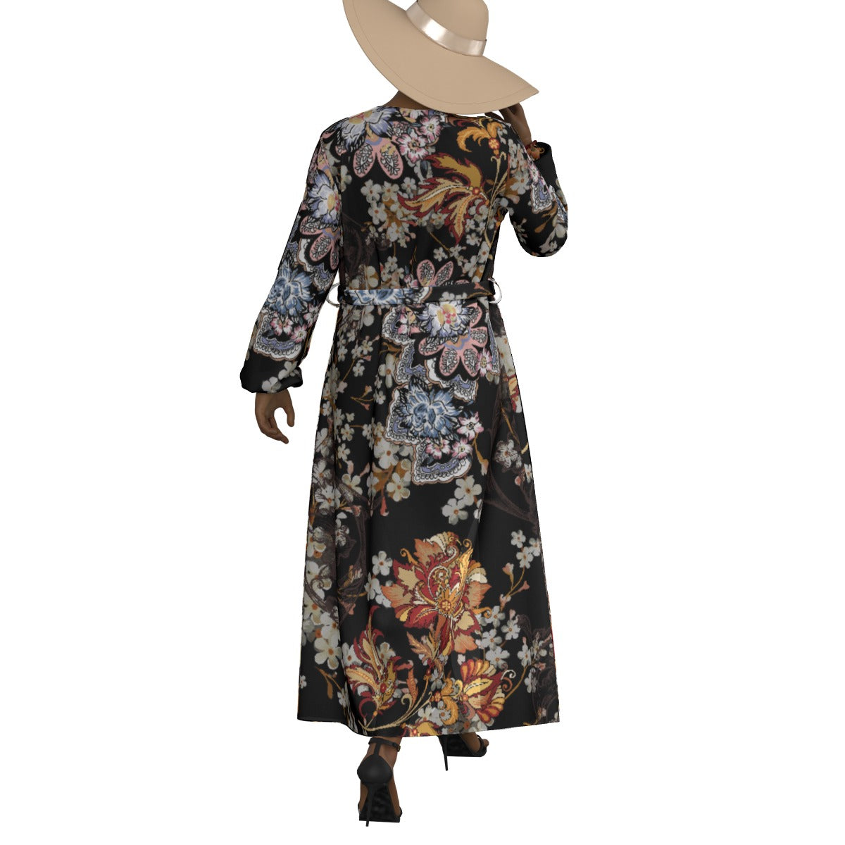 All-Over Print Women's Lace-up Chiffon Robe