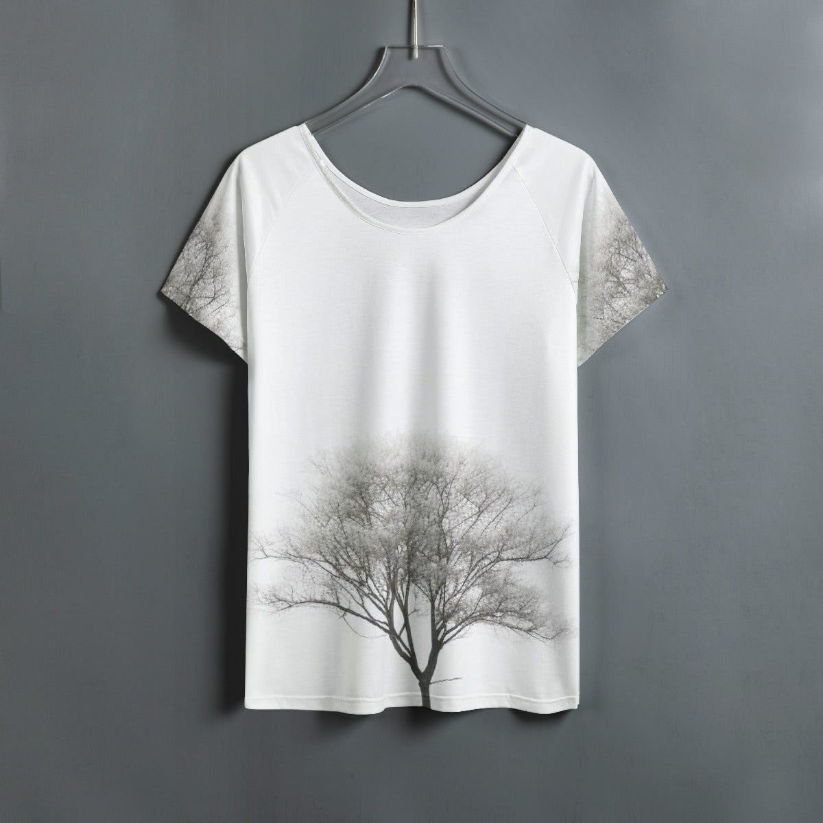 All-Over Print Women's Round Neck T-shirt With Raglan Sleeve