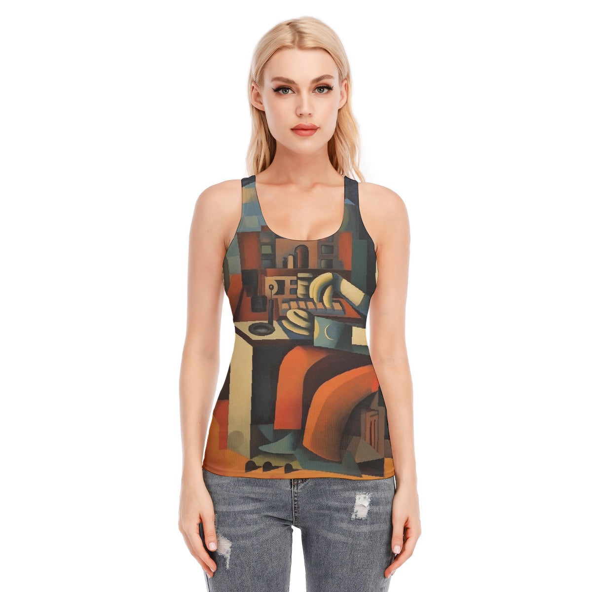 All-Over Print Women's Racer Vest | 190GSM Cotton