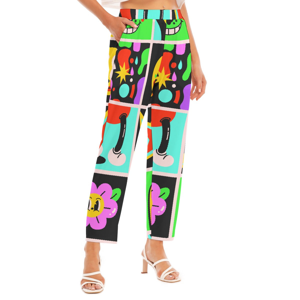 All-Over Print Women's Loose Straight-leg Pants