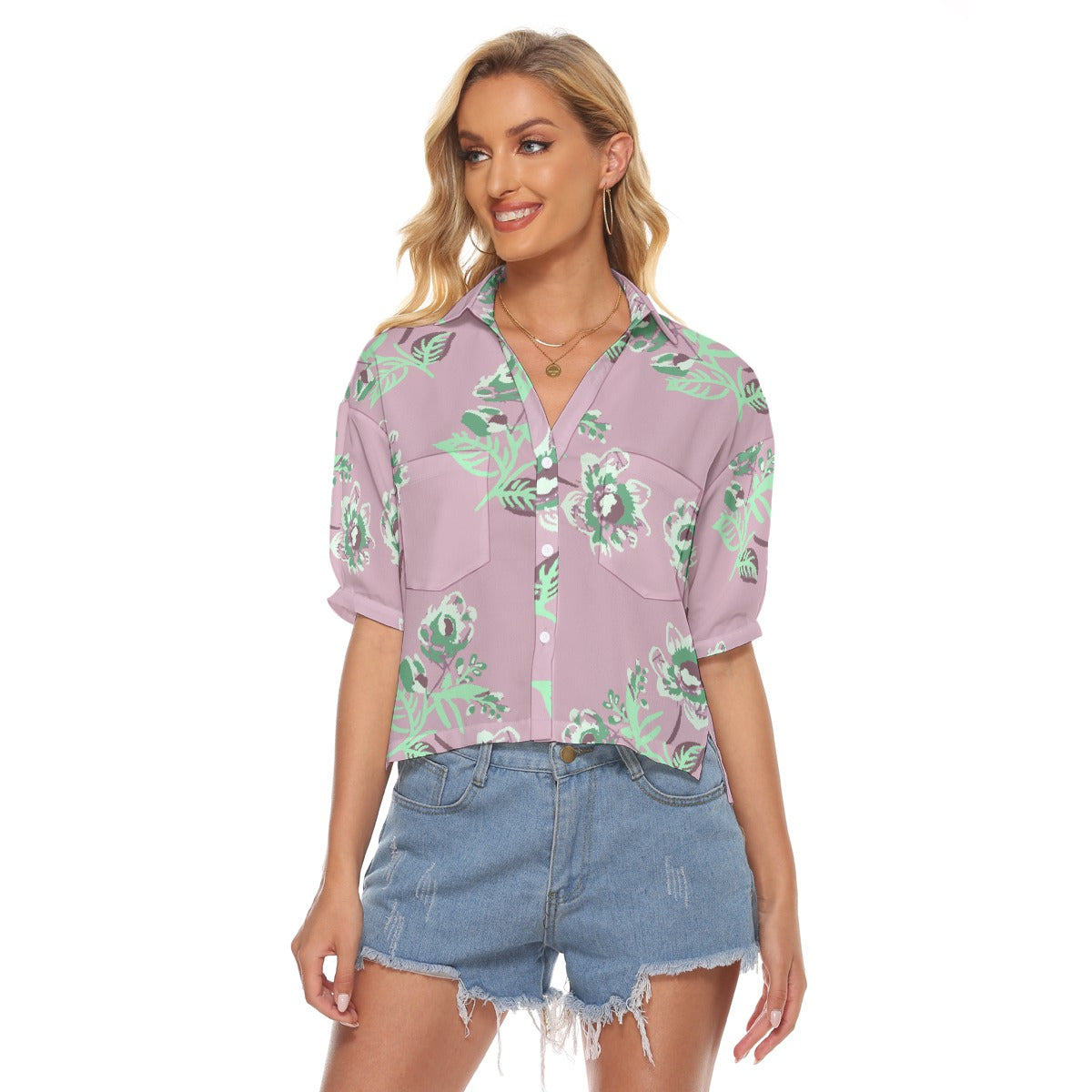 All-Over Print Women's V-neck Shirts