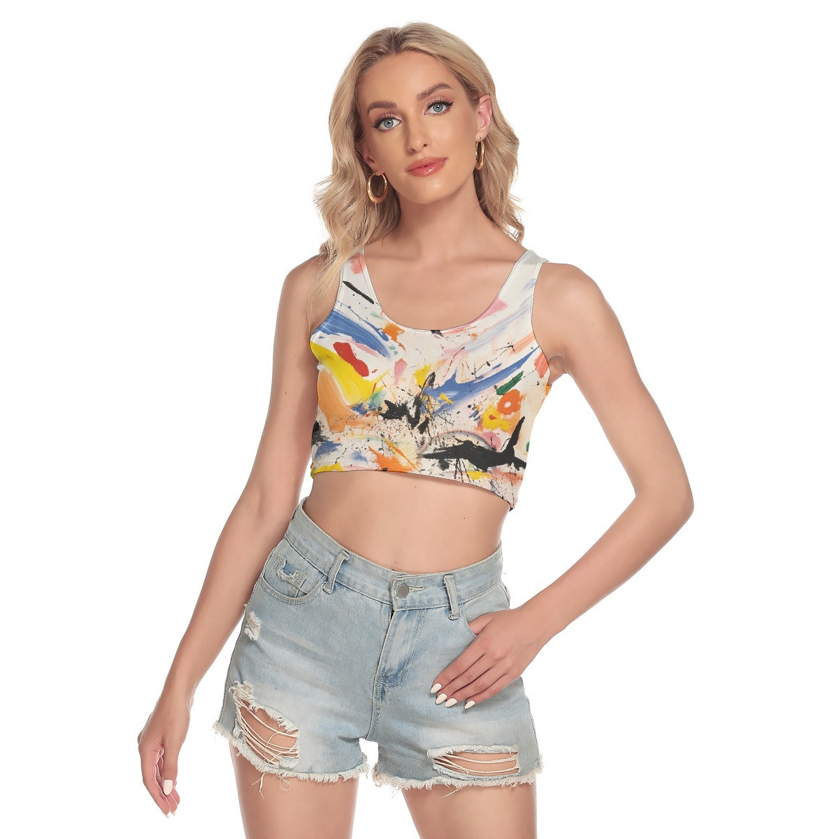 All-Over Print Women's Sport Crop Tank Top