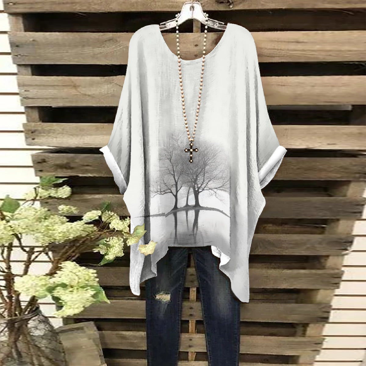 All-Over Print Women's Bat Sleeve Shirt