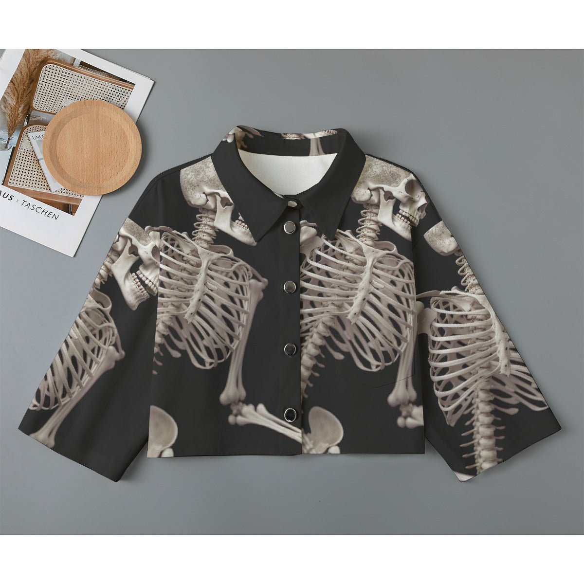 All-Over Print Women's Cropped Jacket | 245GSM Cotton