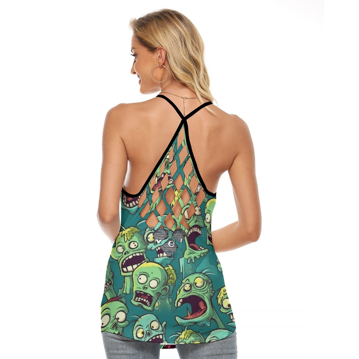 All-Over Print Women's Criss-Cross Open Back Tank Top