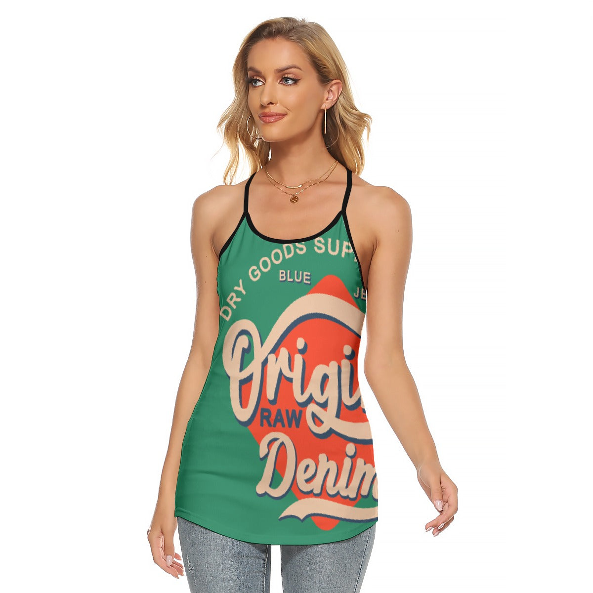 All-Over Print Women's Criss-Cross Open Back Tank Top
