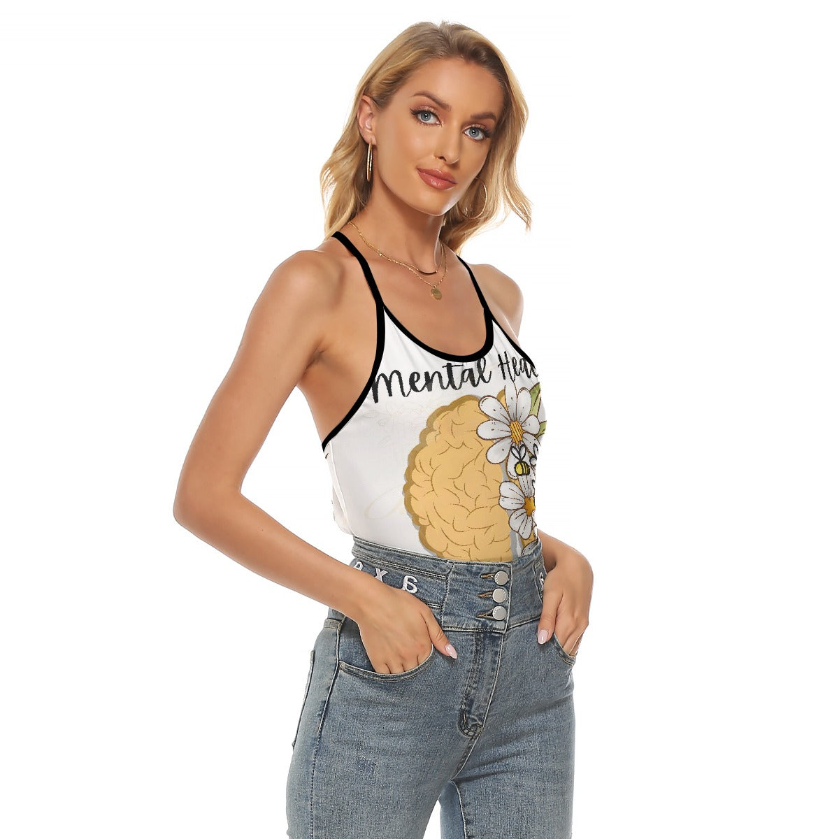 All-Over Print Women's Criss-Cross Open Back Tank Top