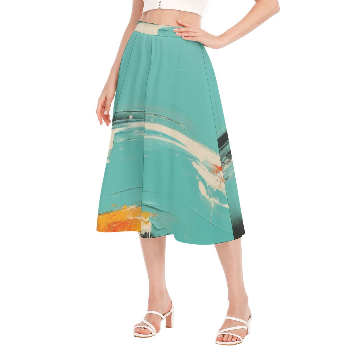 All-Over Print Women's Long Section Chiffon Skirt