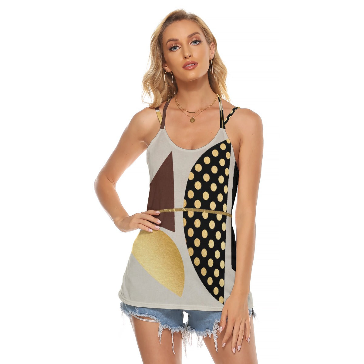 All-Over Print Women's Halter Top With Backless